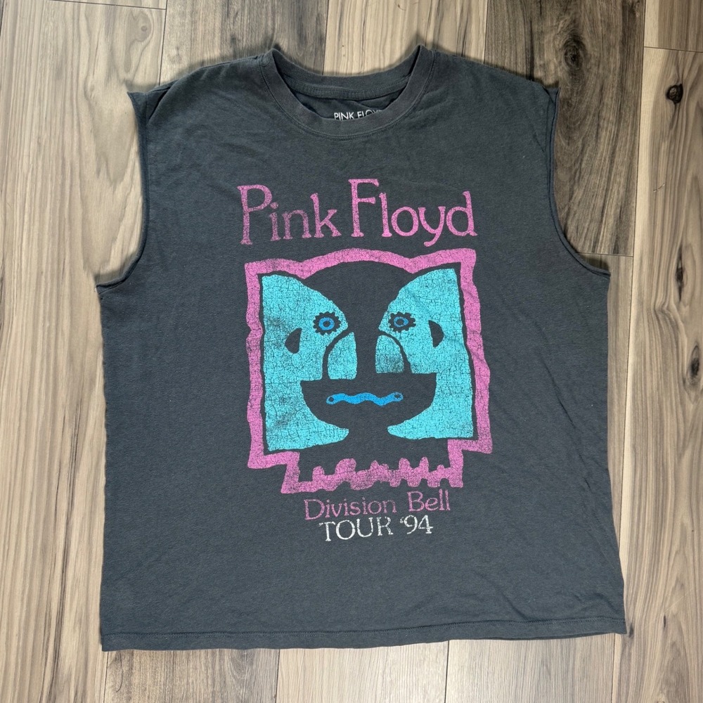 Pink Floyd Division Bell Tour 94 Muscle Tee Charcoal Gray XXL Hybrid Apparel